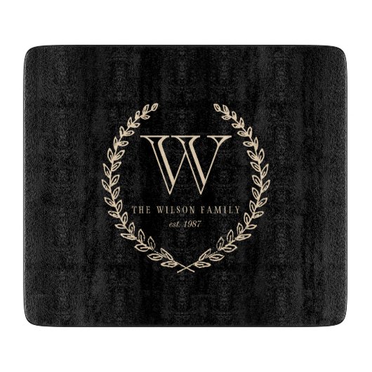 Chalkboard Monogram Schneidebrett (Vorderseite)