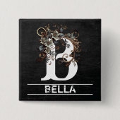 Chalkboard Monogram with Floral Button (Vorderseite)
