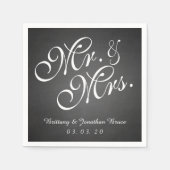 Chalkboard Mr. Rustic Wedding Paper Napkins Serviette (Vorderseite)