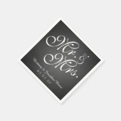 Chalkboard Mr. Rustic Wedding Paper Napkins Serviette (Ecke)