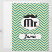 Chalkboard Mr. Yellow and Green Zigzag Zickzack (Vorne/Hinten)