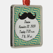 Chalkboard Mr. Yellow and Green Zigzag Zickzack Silbernes Ornament (Rechts)