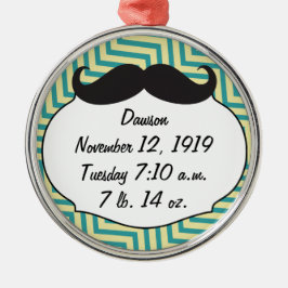 Chalkboard Mr. Yellow and Green Zigzag Zickzack Silbernes Ornament