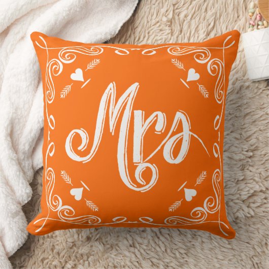 Chalkboard Mrs Brides Pillow Any Color Kissen (Decke)