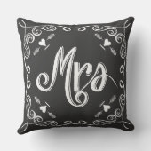 Chalkboard Mrs Brides Pillow Any Color Kissen (Rückseite)