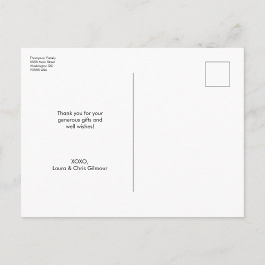 Chalkboard Multi-Foto Collage Baby Birth Ankündigungspostkarte (Rückseite)