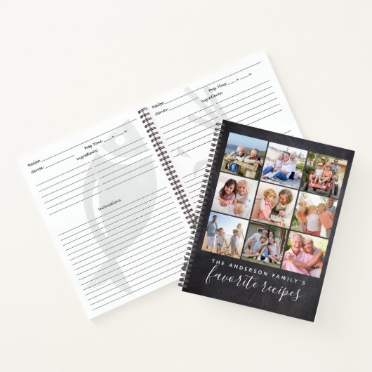 Chalkboard Multi Foto Collage Rezept Buch (Innenseite)