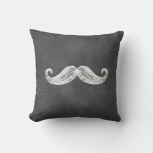 Chalkboard Mustache Außenkissen Kissen