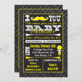 Chalkboard Mustache Baby Dusche Party Einladungen (Vorne/Hinten)