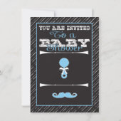 Chalkboard Mustache Boy Baby Shower Einladungen (Rückseite)