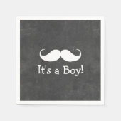 Chalkboard Mustache Es ist eine Baby-Dusche Serviette (Vorderseite)