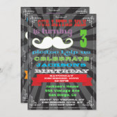Chalkboard Mustache Geburtstagsparty Einladungen (Vorne/Hinten)