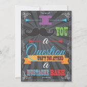 Chalkboard Mustache Geburtstagsparty Einladungen (Rückseite)