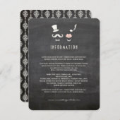 Chalkboard Mustache und Lippen Vintage schicke Hoc Begleitkarte (Vorne/Hinten)