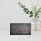 Chalkboard Muster Gray Red Strip Business Card Visitenkarte (Stehend Vorderseite)
