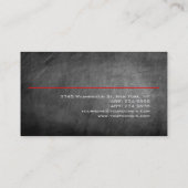Chalkboard Muster Gray Red Strip Business Card Visitenkarte (Rückseite)