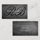 Chalkboard Muster Monogram Manager Business Card Visitenkarte (Vorne/Hinten)
