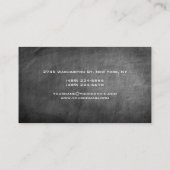 Chalkboard Muster Monogram Manager Business Card Visitenkarte (Rückseite)