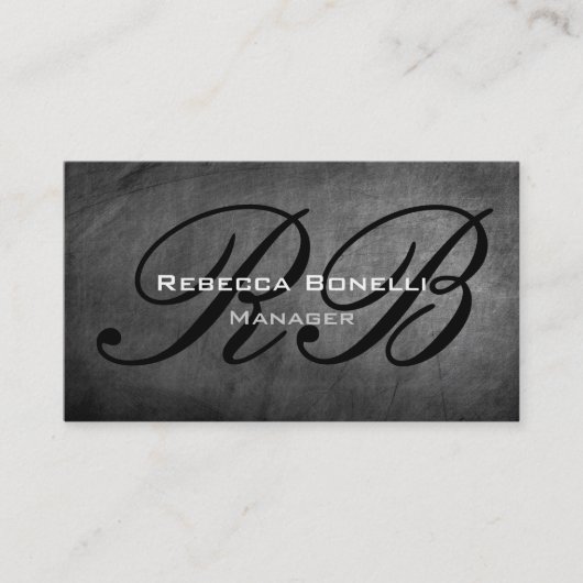 Chalkboard Muster Monogram Manager Business Card Visitenkarte (Vorderseite)