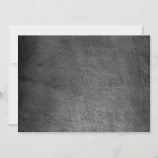 Chalkboard Muster Rett Datum Einladung Hochzeit (Rückseite)