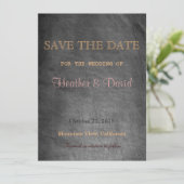 Chalkboard Muster Rett Datum Einladung Hochzeit (Stehend Vorderseite)