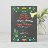 Chalkboard Nacho Average Dusche Blumen Einladung (Stehend Vorderseite)