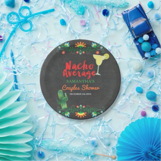 Chalkboard Nacho Average Dusche Blumen Pappteller (Party)