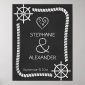 Chalkboard Nautical Wedding Poster (Vorne)