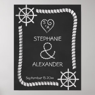 Chalkboard Nautical Wedding Poster
