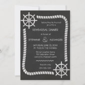 Chalkboard Nautical Wedding Probe Dinner Einladung (Vorderseite)