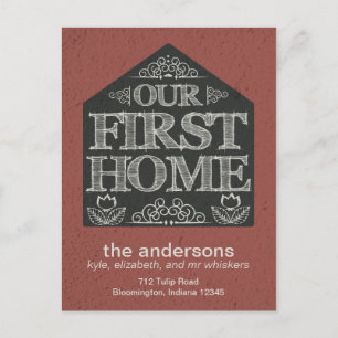 Chalkboard: neue Adresse im Haus Ankündigungspostkarte