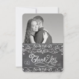 Chalkboard Niedlich Hearts Typografie Vielen Dank Dankeskarte