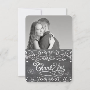 Chalkboard Niedlich Hearts Typografie Vielen Dank Dankeskarte