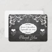 Chalkboard Niedlich Heftinitials Typografie UAWG RSVP Karte (Vorne/Hinten)