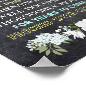 Chalkboard Open Bar Wedding Sign Floral Funny Poster (Ecke)