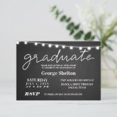 Chalkboard Open House Graduation Party Einladung (Stehend Vorderseite)