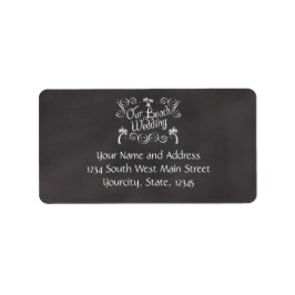 Chalkboard Our Beach Wedding Adressaufkleber