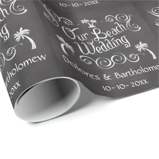 Chalkboard Our Beach Wedding Geschenkpapier (Rolleneckpunkt)