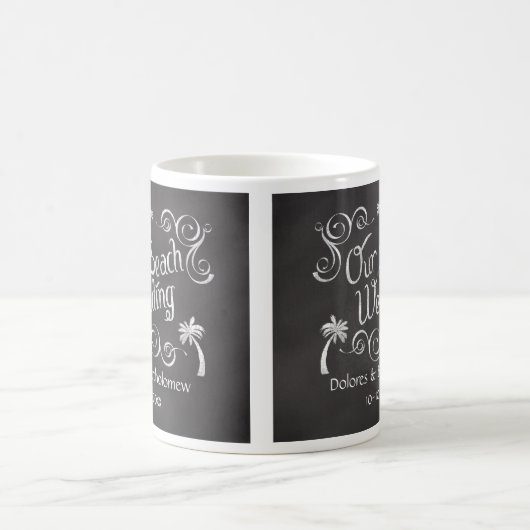 Chalkboard Our Beach Wedding Kaffeetasse (Mittel)