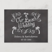 Chalkboard Our Beach Wedding Postkarte (Vorderseite)