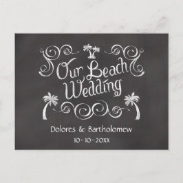 Chalkboard Our Beach Wedding Postkarte