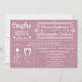 Chalkboard Paare Lila Bridal Dusche Einladung
