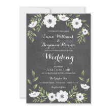 Chalkboard Painted Anemones - Einladung zur Hochze