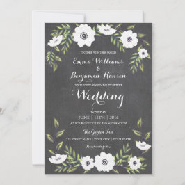 Chalkboard Painted Anemones - Einladung zur Hochze