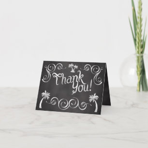 Chalkboard Palm Tree Beach Hochzeit Vielen Dank Dankeskarte