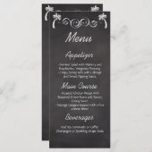 Chalkboard Palm Tree Beach Hochzeitmenü Empfang Menükarte (Vorne/Hinten)