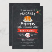 Chalkboard Pancake und Pajamas Einladung zum Gebur (Vorne/Hinten)