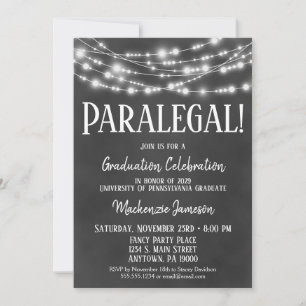 Chalkboard Paralegal Graduation Party Einladung