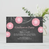 Chalkboard Party Lantern Abschluss Einladung (Stehend Vorderseite)