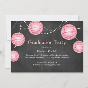 Chalkboard Party Lantern Abschluss Einladung